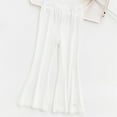 thumbnail image 2 of Plebaso Girls Flare Pants Elastic High Waist Wide Leg Trousers Kids Thin Stretch Casual Bell Bottoms, 2 of 6