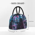 thumbnail image 2 of Honeii Neon Night Cityscape Print Insulated Lunch Bag Women Reusable Lunch Box with Pocket for Work Picnic Travel -One Size, 2 of 6