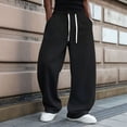 thumbnail image 5 of Men Baggy Sweatpants Wide Leg Heavyweight Comfy Lounge Slacks Loose Fit Track Pants Black L, 5 of 9