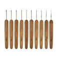 thumbnail image 6 of 2 Sets  of Bamboo Handle Crochet Hook Set Stainless Steel Bearded Needle Weaving Supplies, 6 of 8