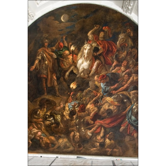 24"x36" Gallery Poster, Jacob Jordaens the elder A Roman Camp under Attack by Night
