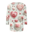 thumbnail image 4 of Valentines Day Shirt for Women Women's 3/4 Length Sleeve Blouses V Neck Shirts for Women Women Shirts Casual Sales Today, 4 of 5