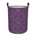 thumbnail image 2 of Goofa Retro Florals Purple Printed Circular Hamper,Laundry Basket with Handles,Storage Baskets Foldable,Large Capacity Laundry Hamper-Medium, 2 of 8