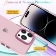 thumbnail image 4 of for iPhone 14 Pro Max Case Cute Crystal Luxury Back Clear & Matte Bumper Silicone Shockproof Protective Case for Girls Women + Screen Protector iPhone 14 Pro Max Case -Pink, 4 of 6