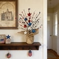 thumbnail image 4 of Linnome Independence Day Artificial Decorative Tree Red White Blue Star for Holiday 19.7in Multicolor, 4 of 6