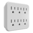 thumbnail image 1 of Hyper Tough 6-Outlet Wall Tap White, 1 of 2