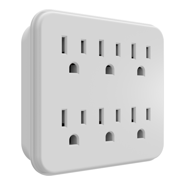 Hyper Tough 6-Outlet Wall Tap White