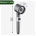 thumbnail image 3 of High Pressure Filtered Showerhead with Built-in Filter, 3 Spray Modes & Scalp Massage – Includes Black Explosion-Proof Hose, No-Drill Holder – Grey, 3 of 9