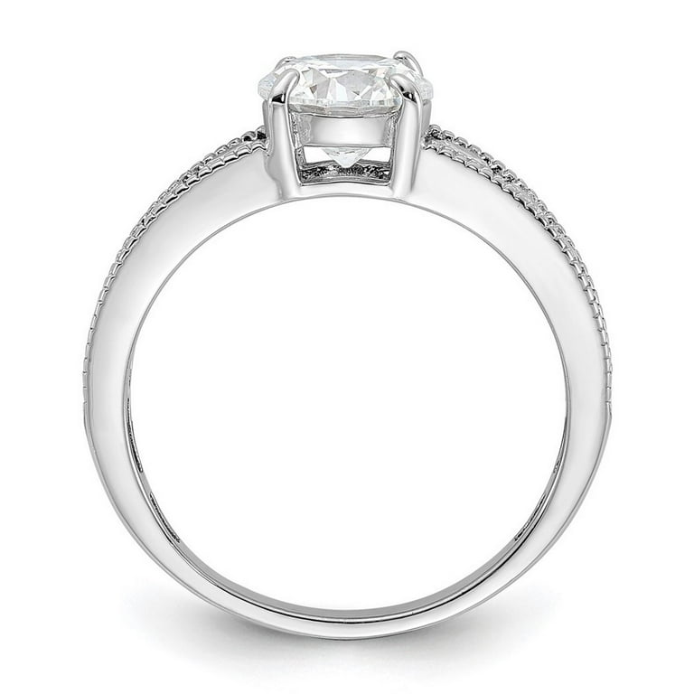 Sterling Silver 7mm Round Channel Set CZ Engagement Ring Sterling Silver 7mm Round Channel Set CZ Engagement Ring