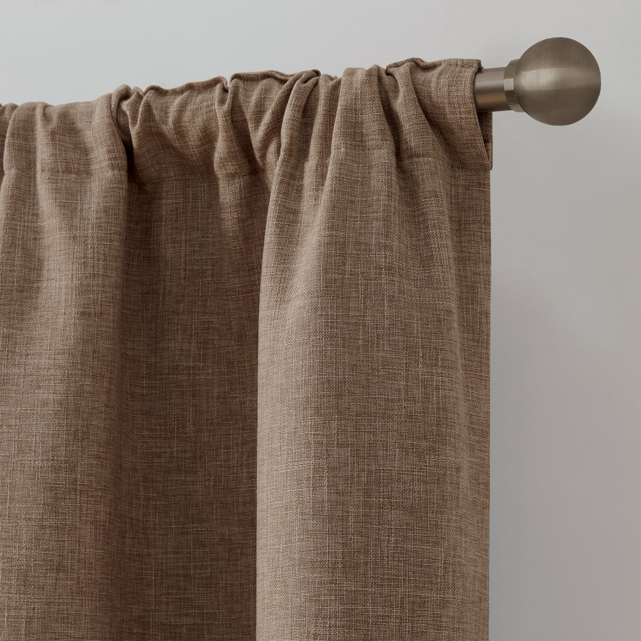 My Texas House Solid Woodsmoke Rod Pocket Back Tab Blackout Curtain Panel, 52" x 108"