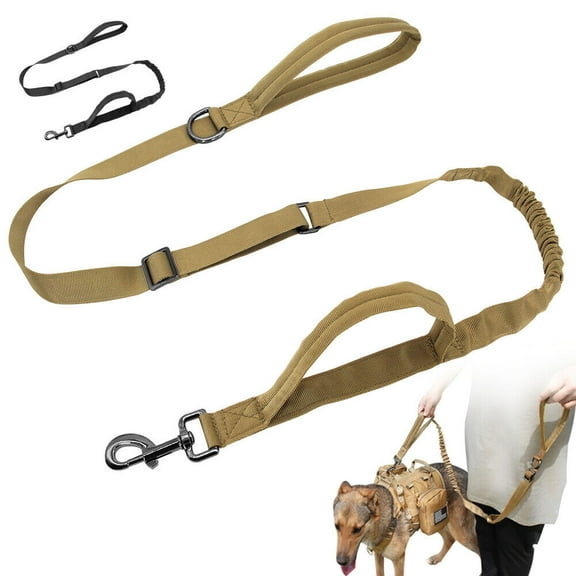 Didog Bungee Dog Leash with Dual Handle Adjustable Walking Leads Training