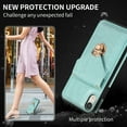 thumbnail image 3 of Crossbody Wallet Women Case for iPhone XS, iPhone X,[RFID Blocking] Credit Card Holder with Should Strap,Premium PU Leather Purse Metal Buckle Folio Flip Cover For iPhone X/XS, Green, 3 of 8