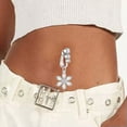 thumbnail image 7 of HOOUN 1pc Girls CZ False Navel Ring Dangle Navel Belly Button Ring Moon Navel Clip-Moon Planet, 7 of 7