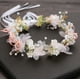 thumbnail image 1 of Tocado de perlas de princesa, diadema de flores rosas, accesorios para el cabello de boda nupcial de cristal, tiaras para el cabello de comunión para niñas de flores y damas de honor Rojo Verde, 1 of 4