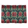 thumbnail image 7 of Yayeee Kitchen Curtains Light Filtering 27"x24" Rod Pocket Short Cafe Window Panel, Red Christmas Poinsettias, 7 of 7