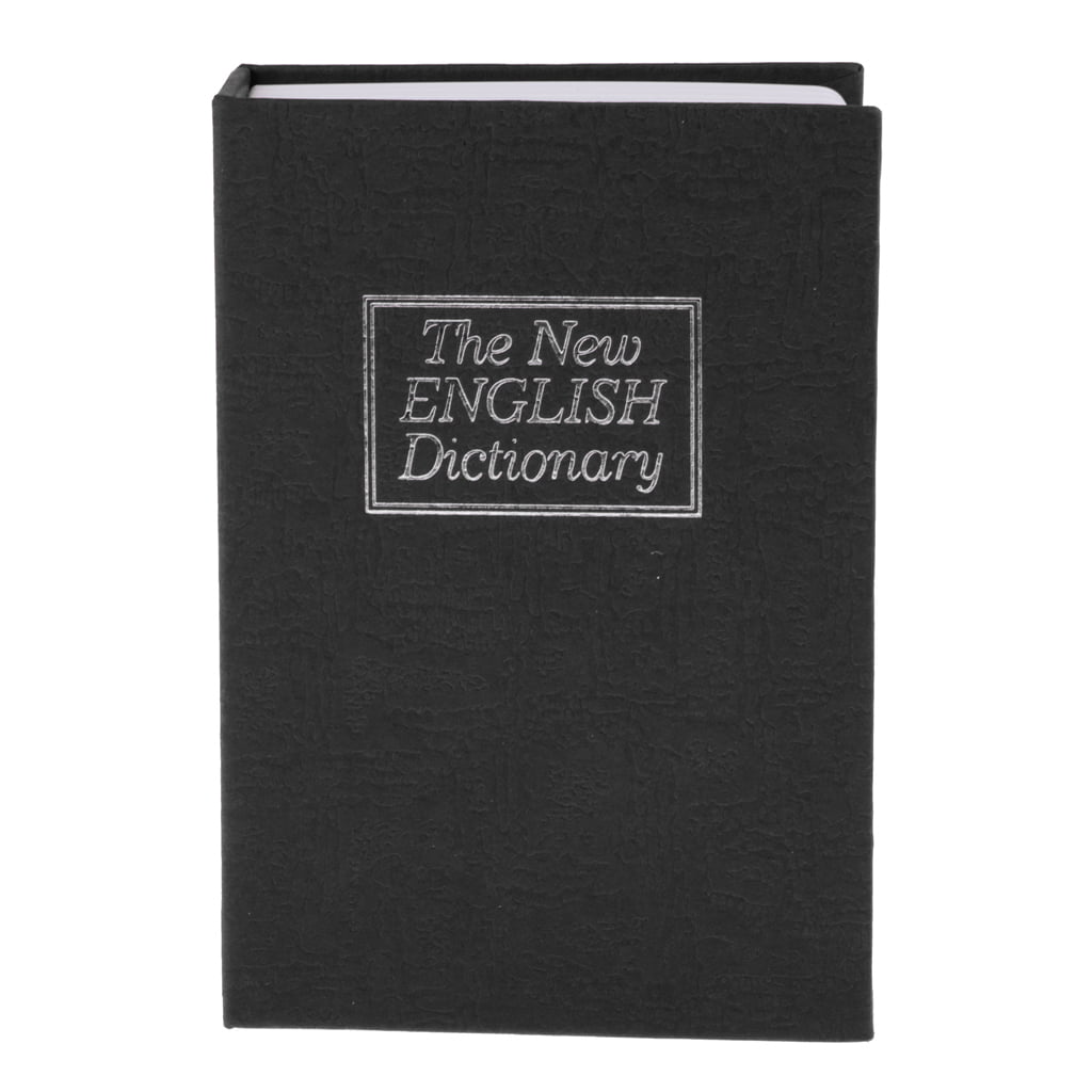 4.53x 3.15x 1.77inch Black Metal Diversion Dictionary Book Safe with Key Lock 