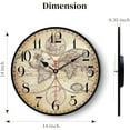 thumbnail image 4 of 14 Inch Retro Vintage French Country Style Round Wooden Wall Clock Silent Battery Operated Non-Ticking Decorative Clock for Kitchen Farmhouse Bedroom Home Wall, 4 of 8