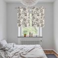 thumbnail image 6 of 2 Panels Kitchen Tier Curtains 39 Inch Length, Vintage Floral Grommets Window Treatment Curtain, Grey Spring Dandelion Plants Flower Botanical Thermal Curtains Drapes for Living Room/Bathroom, 6 of 9