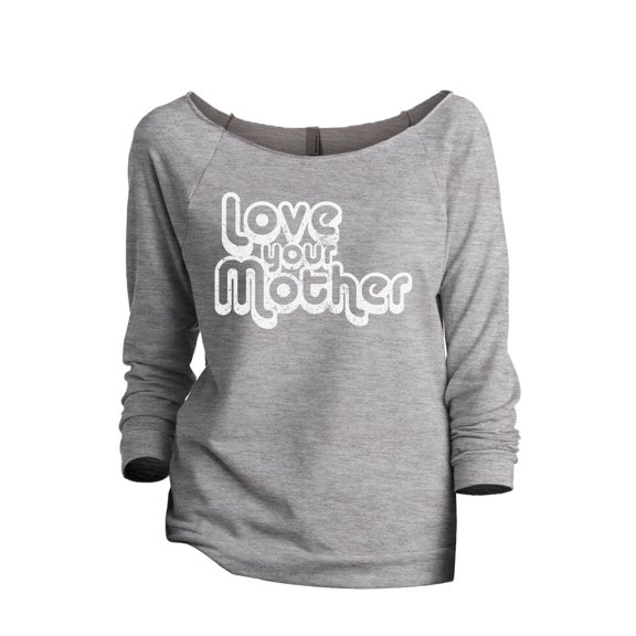 Love Your Mother Women's Fashion Slouchy 3/4 Sleeves Raglan Sweatshirt Sport Grey Small
