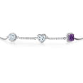 thumbnail image 2 of Gem Stone King 1.57 Ct Round Sky Blue Aquamarine 925 Sterling Silver Bracelet for Women, 2 of 4