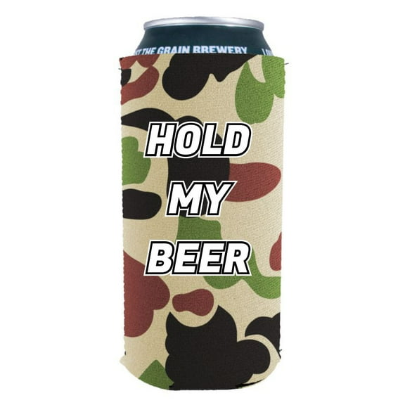 Hold My Beer 16 oz. Can Coolie (Camo)