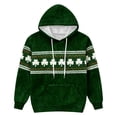 thumbnail image 3 of St. Patrick's Day Hoodie for Women, Print Shamrock Knot Pattern Pullover Sweatshirt with Front Pocket(Dark Green3,L), 3 of 3