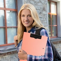 Peacheart Clipboard with Cover, A4 Sized Foldable Clipboards Folder with 2 Clips, File Document Organizer for Business Nursing Office School Supplies