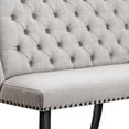 thumbnail image 3 of Benjara Stylish Long bench with tufted back- ivory, 3 of 11