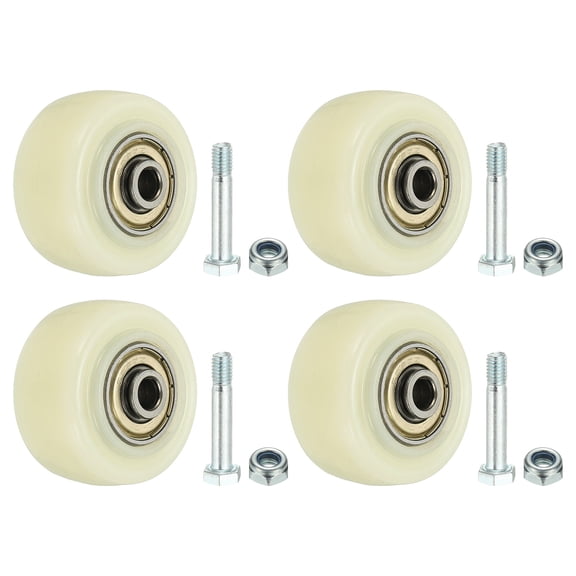 Uxcell Office Chair Wheels 1.57 x 0.8, 4 Pack Caster Wheels Office Chair Replacement Smooth Quiet Rolling with Bearing for Hardwood Floor Carpet, Yellow