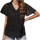 thumbnail image 1 of Blusa de manga corta con cuello en V para mujer, regalo para mujer Fridja  hjk6520, 1 of 6