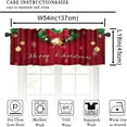 thumbnail image 3 of Christmas Valance Curtain for Kitchen, Red Snowflake Christmas Bells Christmas Tree Gift Valances Curtains Window Treatment Drapes for Bedroom Living Room 54x18In, 3 of 6