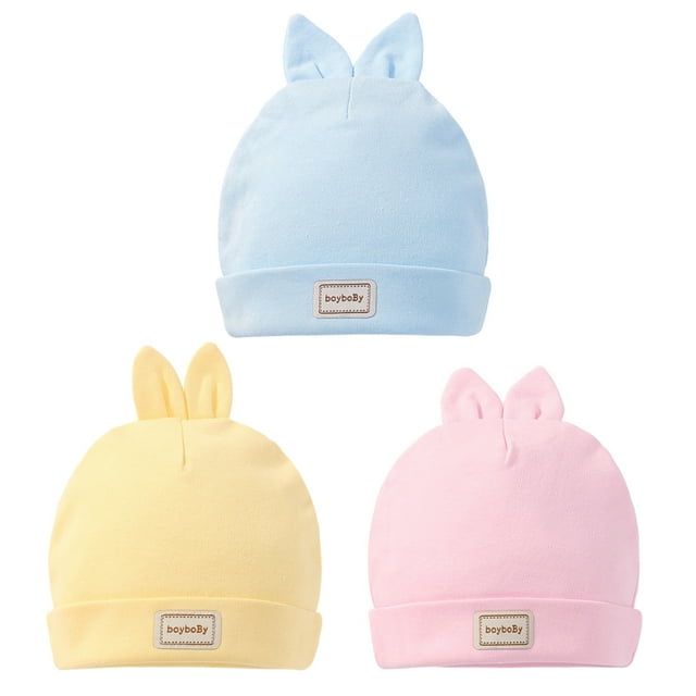 Conjunto de 3 gorros para bebés de 0 a 3 meses, gorros para recién nacidos (niños y niñas).