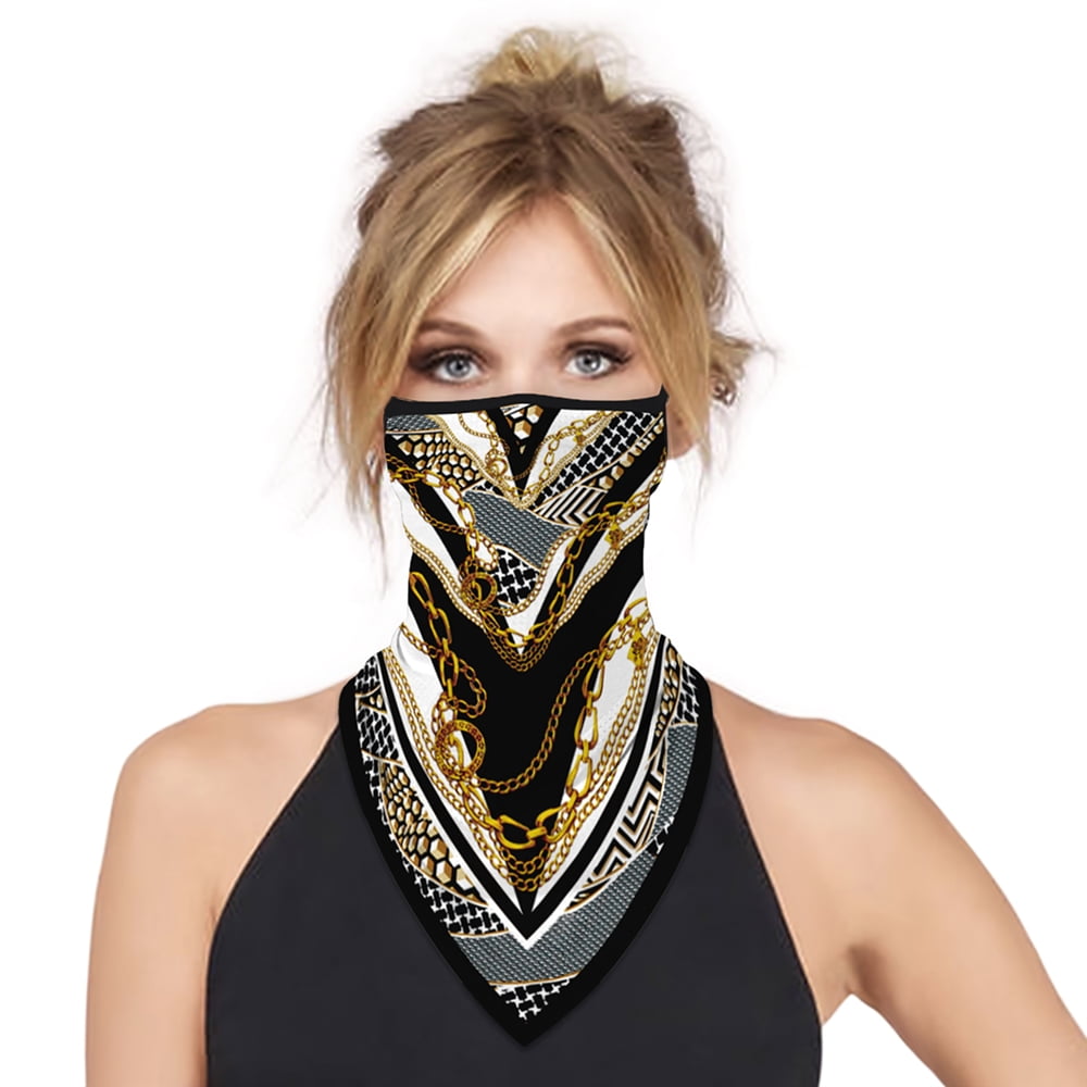 Ablegrid Women's Mask Neck Gaiter with Earloop Bandanas Face Neck
