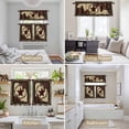 thumbnail image 6 of Western Texas Star Kitchen Curtains Sets for Windows 36 Inch Length, Retro Rustic Brown Farmhouse Rod Pocket Window Treatments Tier Curtains and Valances Set for Bedroom/Bathroom, 6 of 8