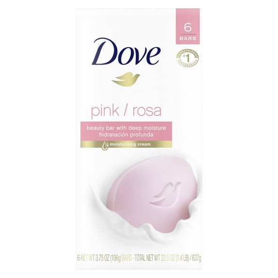 Dove Pink Beauty Bar Soap 3.75 oz 6-Bar (3 Pack)