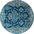thumbnail image 1 of Ahgly Company Indoor Round Persian Light Blue Traditional Area Rugs, 6' Round, 1 of 4