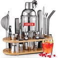 thumbnail image 1 of Cocktail Bar Set Kit 23 Piezas Utensilios de Bar, Coctelera 750ML Barra de Coctelería de Acero Inoxidable Juego de Cóctel con Soporte Conjuntos para el Bar, Coctelera de Cóctel Hogar Mezclar Bebidas, 1 of 7