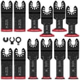 thumbnail image 1 of 12PCS Bi-Metal Oscillating Saw Blades Extra Long Arc Edge Multitool Cutting Blade Kit Multifunctional 31MM  34MM  44MM Blade with 3 Spacer Adapters for Metal Wood Precise Cutting, 1 of 9