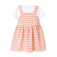 thumbnail image 2 of HILEELANG 2-8T Toddler/Little Girls Peach Stripe 100% Cotton Dress Size 6, 2 of 7