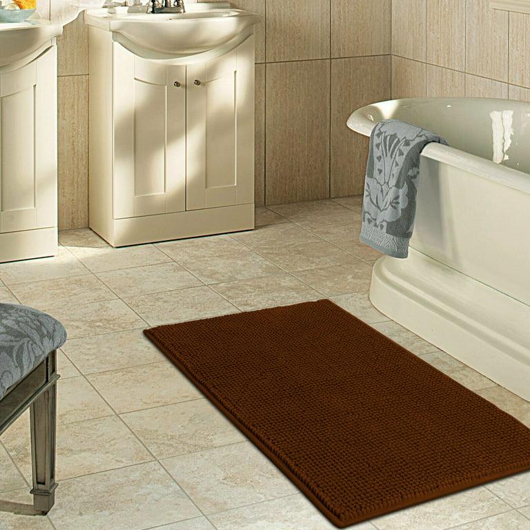 Yimobra Bath Rug Mat, 32 x 20, Soft Shaggy Chenille Bathroom Rugs, Large  Size, Super Absorbent & Thick, Non-Slip, Machine Washable Bathroom mat,  Bath