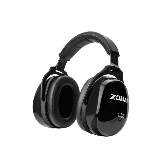ZOHAN 012 Noise Cancelling Headphones for Adults,34dB SNR Noise Reduction Ear Muffs,Autism Sensory Ear Protection Earmuffs for Construction,Lawn Mowing,Shooting,Jam -Black