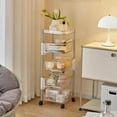 thumbnail image 3 of OnDisplay Multi-Tier Rotating Swivel Bin Storage Basket Tower - Kitchen/Bath/Laundry Organizer Utility Cart (Four Tier), 3 of 7