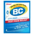 BC Powder Original Strength Pain Reliever, Aspirin Dissolve Packs, 6