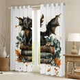 thumbnail image 2 of Manfei Cute Magic Dragon Black Out Curtains for Kids, Vintage Magical Books Curtains Pack of 2 (42x63 Each), Botanical Leaves Bedroom Curtains Luxurious Home Decor, 2 of 6