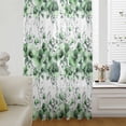 thumbnail image 5 of Green Floral Sheer Curtains 63 Inches Long, Vintage Farmhouse Garden Flower Leaves Light Filering Curtains, Breathable Simi Curtain Privacy Drapes for Living Room Bedroom Lightweight Window Treatment, 5 of 9
