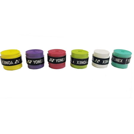 Yonex AC 102EX Pack Of 6 Rubber Badminton Grip Assorted Badminton Super Grip | Colour - Multicolour
