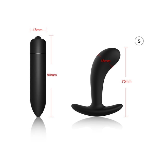 TLUDA 2PCS Butt Plugs for Beginners Women and Men, Anal Plug Trainer Set Buttplug Anal Toys ,S-Black