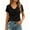 Black, variant on Women’s Cowl Neck Draped Short Sleeve T-Shirt Elegant Ruched Drape Neckline Casual Top Soft Stretchy Fabric for Summer Versatile for Daily Wear Layering