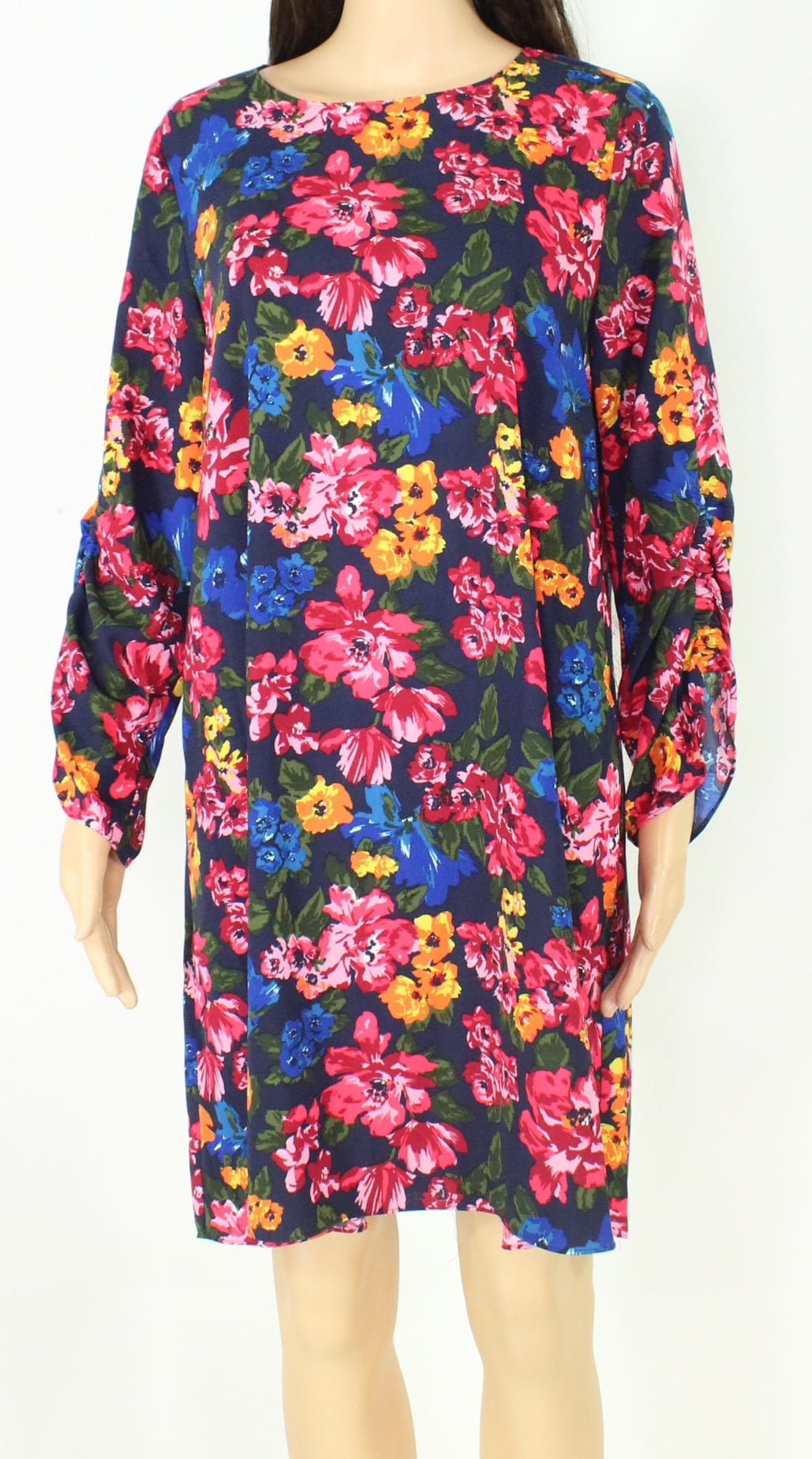 Halogen - Womens Shift Dress Floral Ruched Sleeve Swing XS - Walmart ...