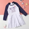 thumbnail image 4 of SGMVNU Girls Swimdress with Shorts Zip up 1 Piece Swimsuits Short Sleeve Rash Guard Bathing Suit Summer Beach Swimwear, Size 3-4 Years, zt1-White, 4 of 9